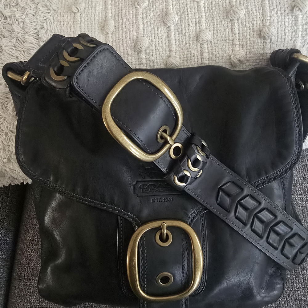 Coach Vintage Bleecker Legacy Black Leather  Crossbody Bag EUC.  Firm price.